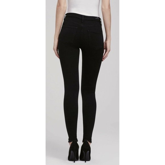 Citizens of Humanity Rocket High Rise Skinny Black Raw Hem 24 Stretch $188 - Picture 3 of 12